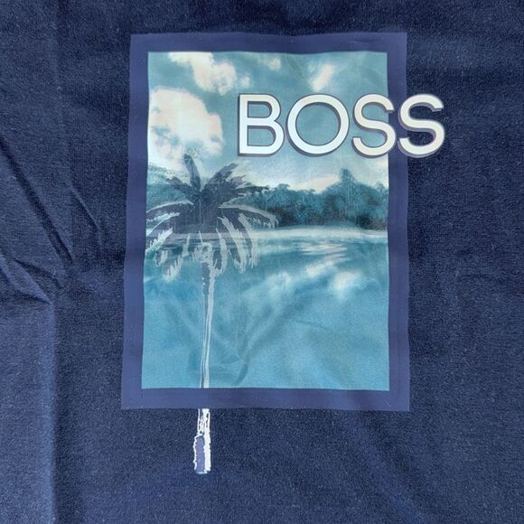 Boss Blue Short Sleeve Tee with Graphic Design 4Y - Picture 3 of 5